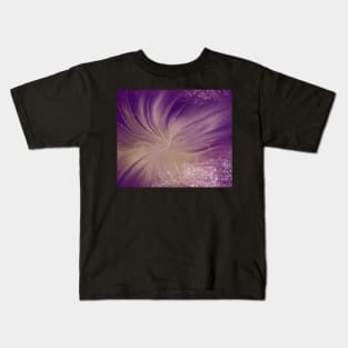 Purple with metallic lines - abstract Kids T-Shirt